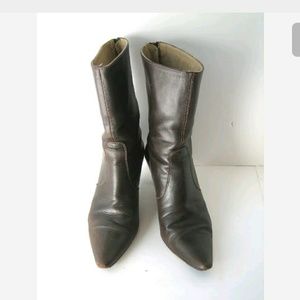 J CREW Brown Leather Ankle Boots Sz 8